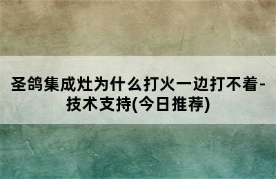 圣鸽集成灶为什么打火一边打不着-技术支持(今日推荐)