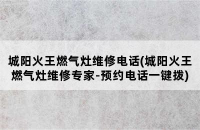 城阳火王燃气灶维修电话(城阳火王燃气灶维修专家-预约电话一键拨)