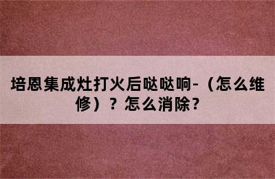 培恩集成灶打火后哒哒响-（怎么维修）？怎么消除？