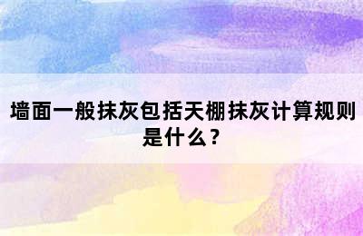 墙面一般抹灰包括天棚抹灰计算规则是什么？