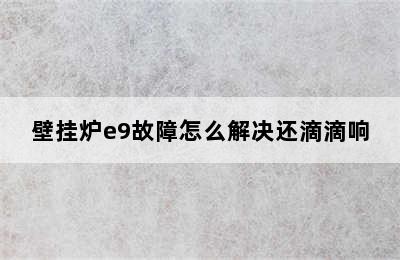 壁挂炉e9故障怎么解决还滴滴响