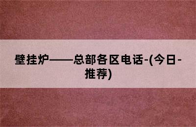 壁挂炉——总部各区电话-(今日-推荐)