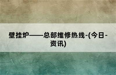 壁挂炉——总部维修热线-(今日-资讯)