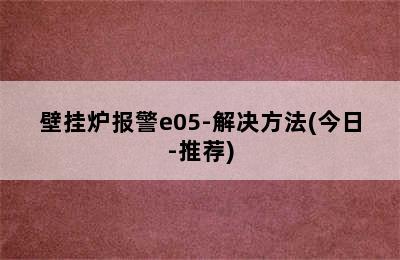 壁挂炉报警e05-解决方法(今日-推荐)