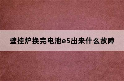 壁挂炉换完电池e5出来什么故障