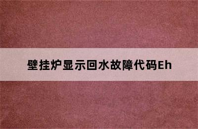 壁挂炉显示回水故障代码Eh