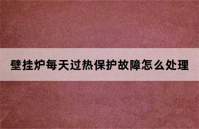 壁挂炉每天过热保护故障怎么处理