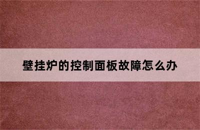 壁挂炉的控制面板故障怎么办