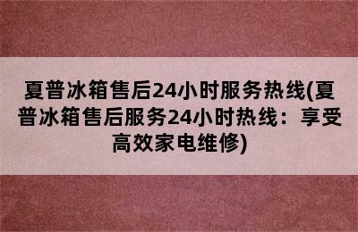 夏普冰箱售后24小时服务热线(夏普冰箱售后服务24小时热线：享受高效家电维修)