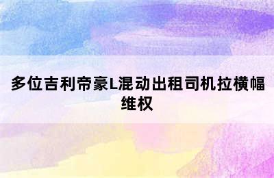 多位吉利帝豪L混动出租司机拉横幅维权