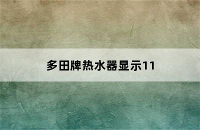 多田牌热水器显示11