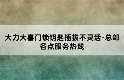 大力大喜门锁钥匙插拔不灵活-总部各点服务热线