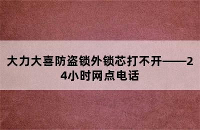 大力大喜防盗锁外锁芯打不开——24小时网点电话