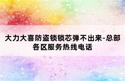 大力大喜防盗锁锁芯弹不出来-总部各区服务热线电话