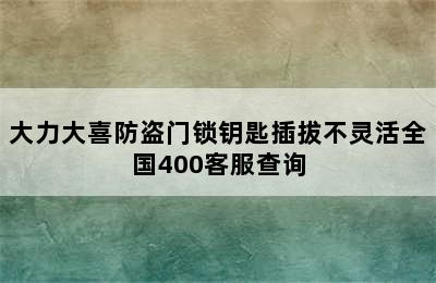 大力大喜防盗门锁钥匙插拔不灵活全国400客服查询