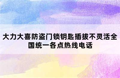 大力大喜防盗门锁钥匙插拔不灵活全国统一各点热线电话