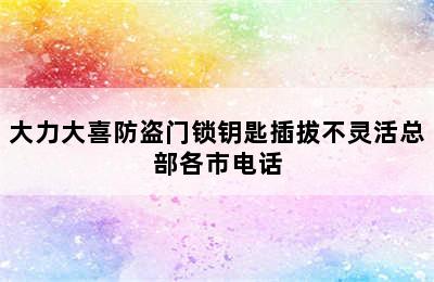 大力大喜防盗门锁钥匙插拔不灵活总部各市电话