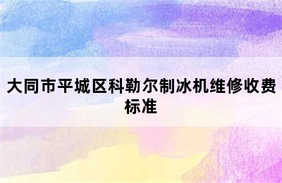 大同市平城区科勒尔制冰机维修收费标准