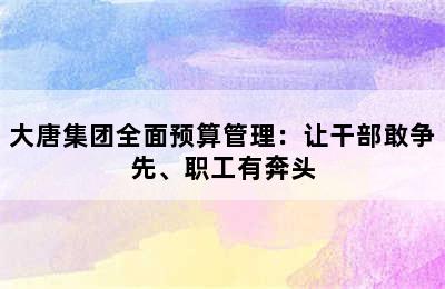 大唐集团全面预算管理：让干部敢争先、职工有奔头