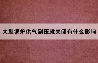 大型锅炉供气到压就关闭有什么影响