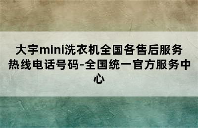 大宇mini洗衣机全国各售后服务热线电话号码-全国统一官方服务中心