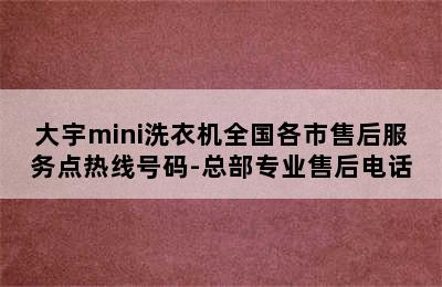 大宇mini洗衣机全国各市售后服务点热线号码-总部专业售后电话