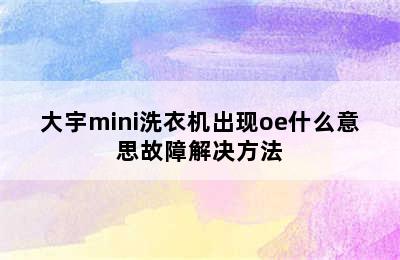 大宇mini洗衣机出现oe什么意思故障解决方法