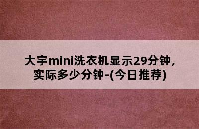 大宇mini洗衣机显示29分钟,实际多少分钟-(今日推荐)