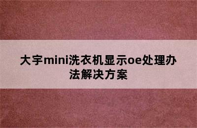 大宇mini洗衣机显示oe处理办法解决方案