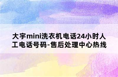 大宇mini洗衣机电话24小时人工电话号码-售后处理中心热线