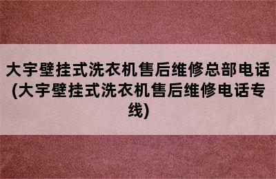 大宇壁挂式洗衣机售后维修总部电话(大宇壁挂式洗衣机售后维修电话专线)