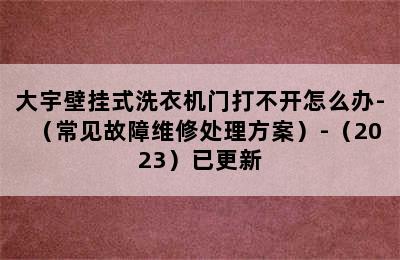 大宇壁挂式洗衣机门打不开怎么办-（常见故障维修处理方案）-（2023）已更新