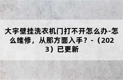 大宇壁挂洗衣机门打不开怎么办-怎么维修，从那方面入手？-（2023）已更新