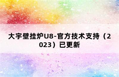 大宇壁挂炉U8-官方技术支持（2023）已更新