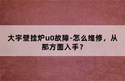 大宇壁挂炉u0故障-怎么维修，从那方面入手？