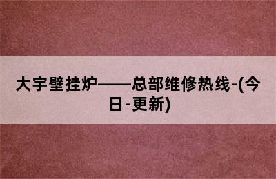 大宇壁挂炉——总部维修热线-(今日-更新)