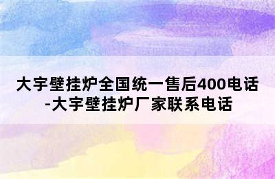 大宇壁挂炉全国统一售后400电话-大宇壁挂炉厂家联系电话