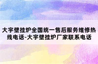 大宇壁挂炉全国统一售后服务维修热线电话-大宇壁挂炉厂家联系电话