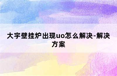 大宇壁挂炉出现uo怎么解决-解决方案