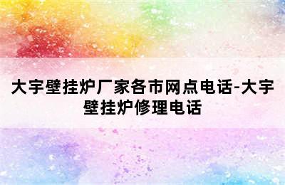 大宇壁挂炉厂家各市网点电话-大宇壁挂炉修理电话