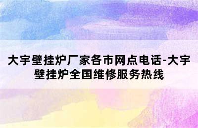 大宇壁挂炉厂家各市网点电话-大宇壁挂炉全国维修服务热线