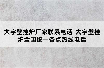 大宇壁挂炉厂家联系电话-大宇壁挂炉全国统一各点热线电话