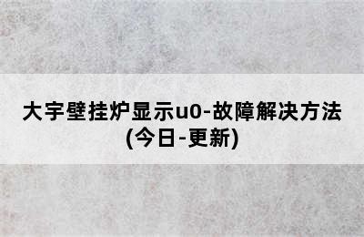 大宇壁挂炉显示u0-故障解决方法(今日-更新)