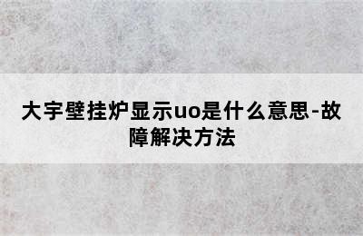 大宇壁挂炉显示uo是什么意思-故障解决方法