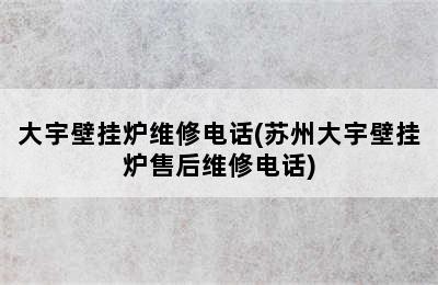 大宇壁挂炉维修电话(苏州大宇壁挂炉售后维修电话)