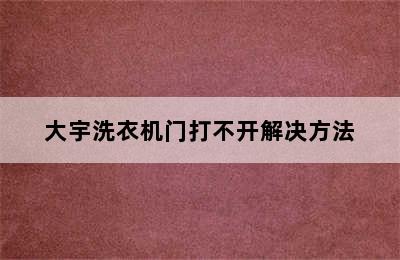 大宇洗衣机门打不开解决方法