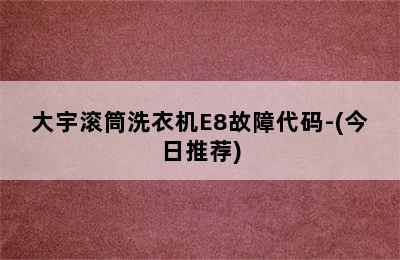 大宇滚筒洗衣机E8故障代码-(今日推荐)