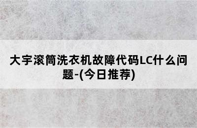 大宇滚筒洗衣机故障代码LC什么问题-(今日推荐)