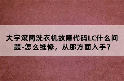 大宇滚筒洗衣机故障代码LC什么问题-怎么维修，从那方面入手？