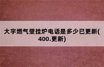 大宇燃气壁挂炉电话是多少已更新(400.更新)